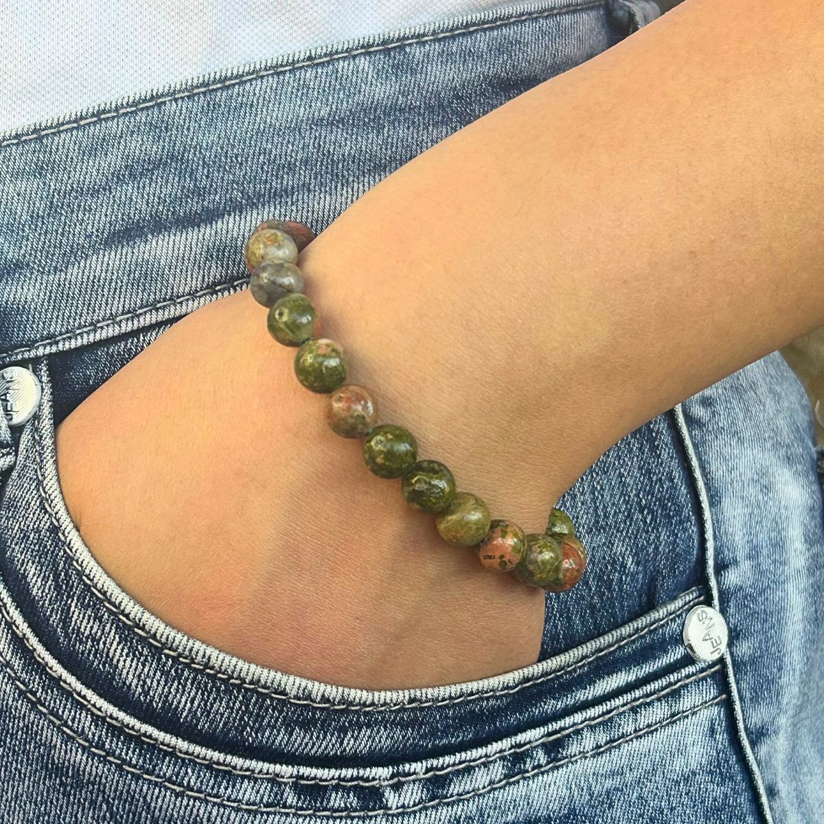 Bracelet 8mm - Unakite