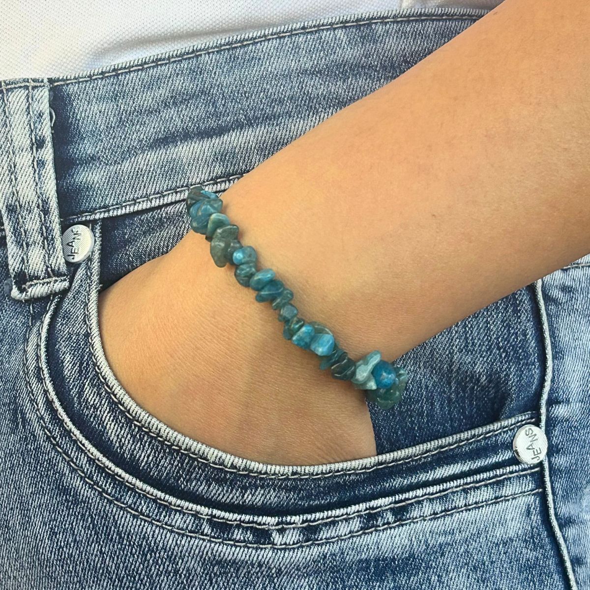 Bracelet chips - Apatite Bleue