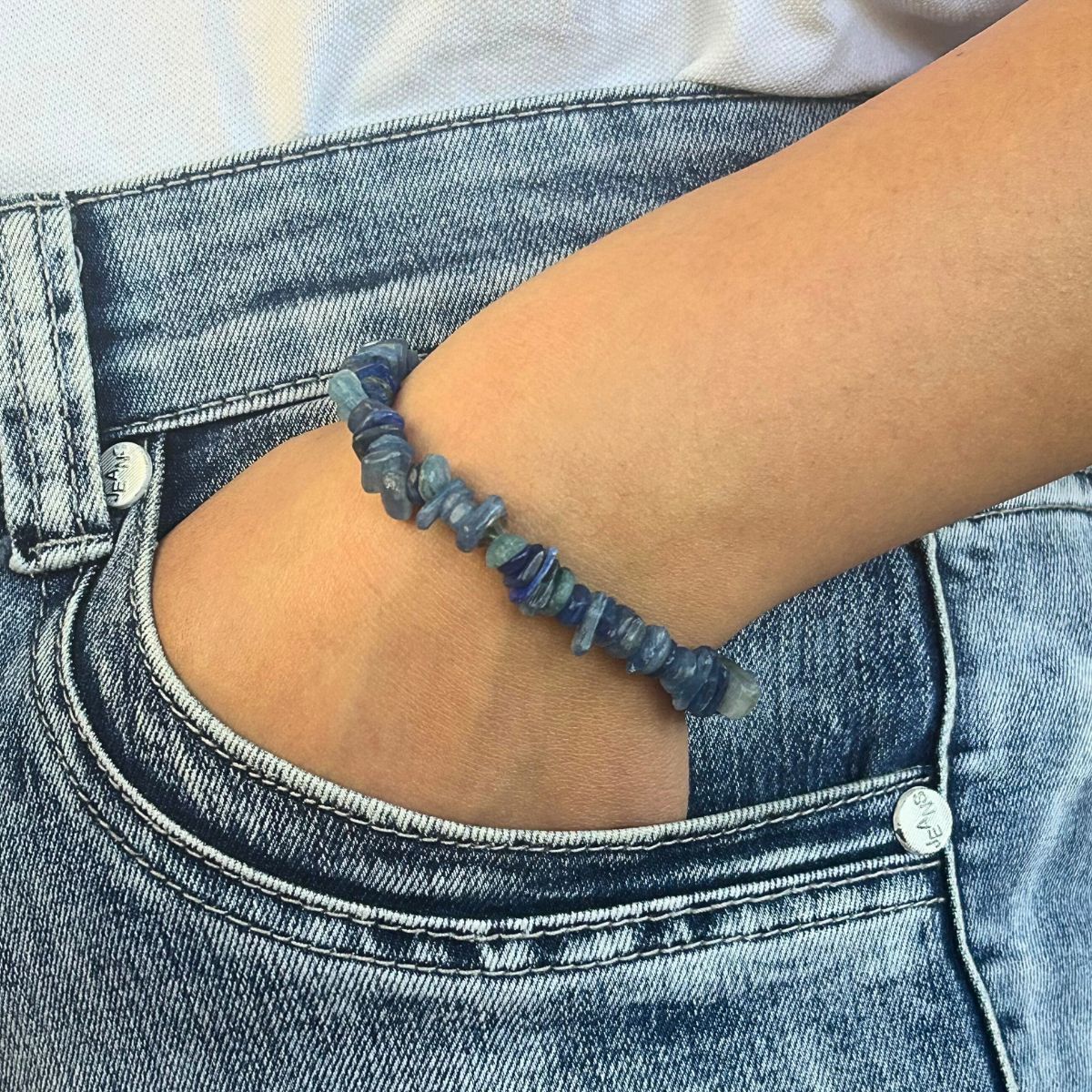 Bracelet chips - Cyanite Bleue