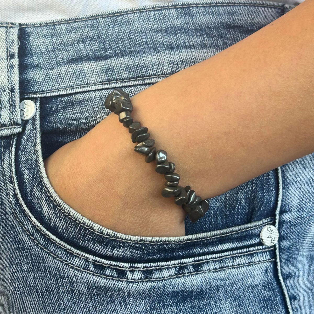 Bracelet chips - Hématite