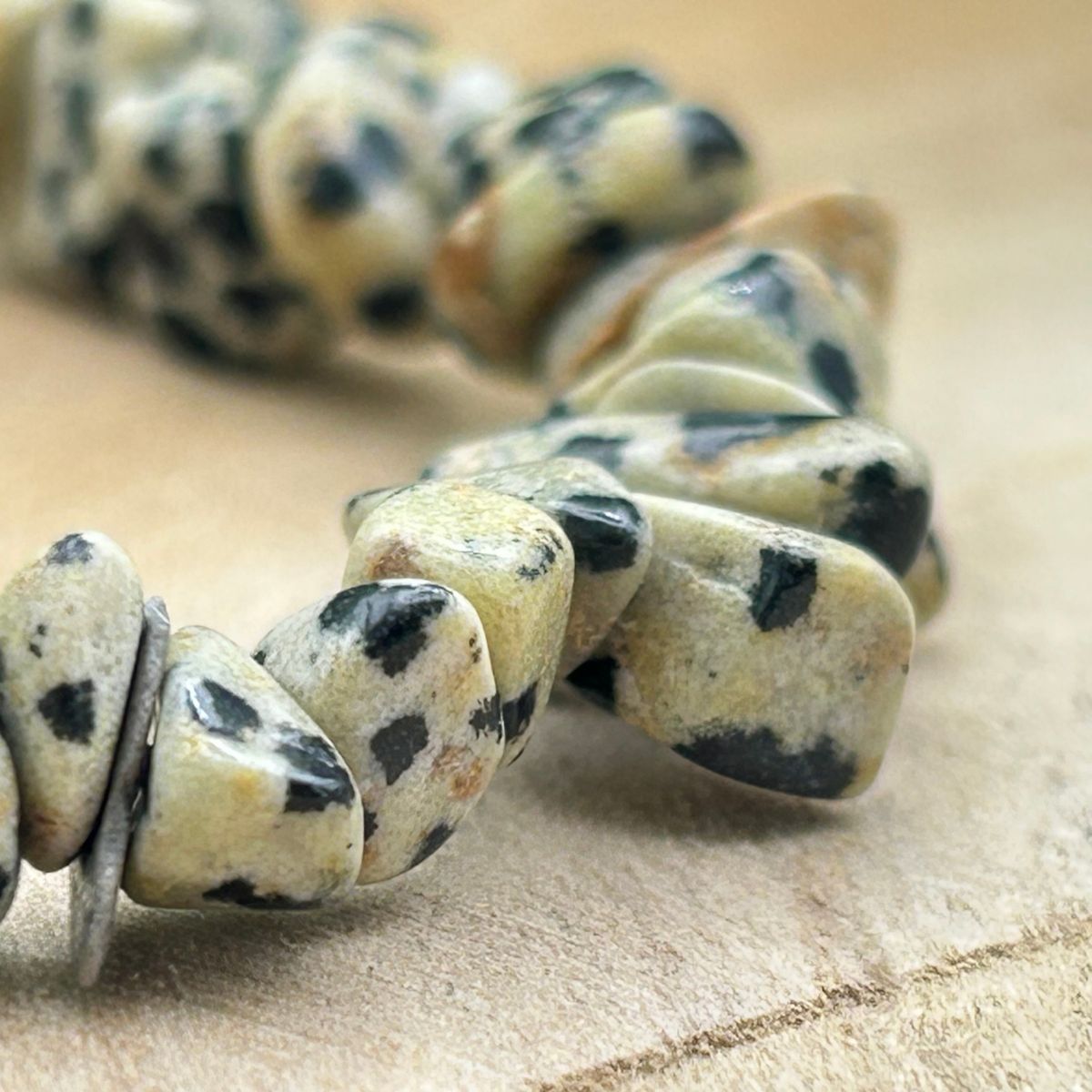 Bracelet chips - Jaspe Dalmatien