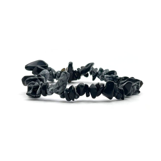 Bracelet chips - Obsidienne Flocon de Neige