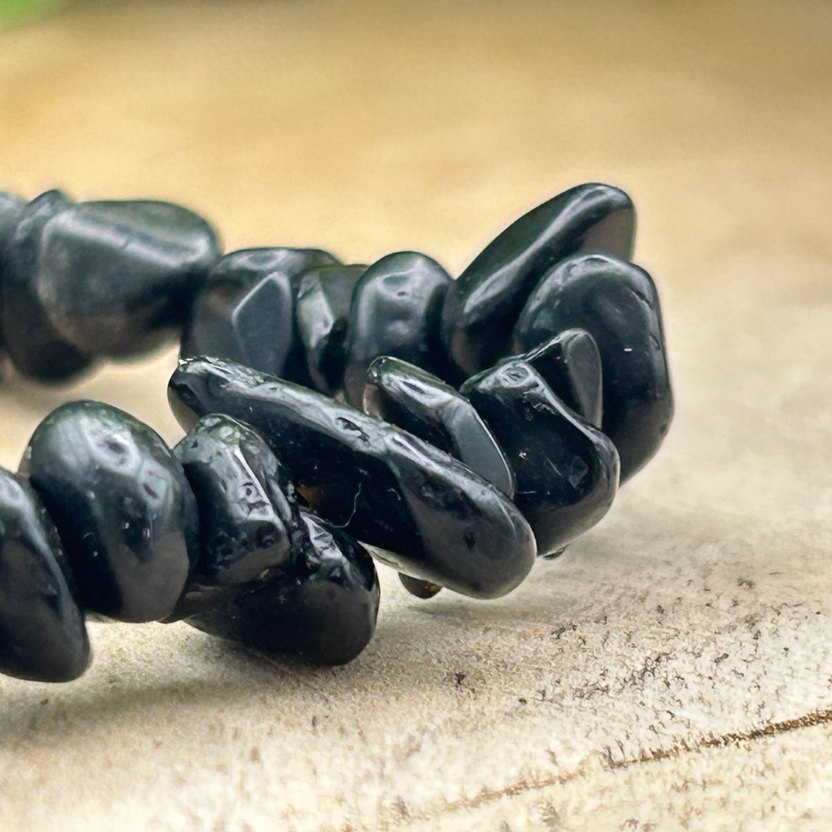 Bracelet chips - Obsidienne noire