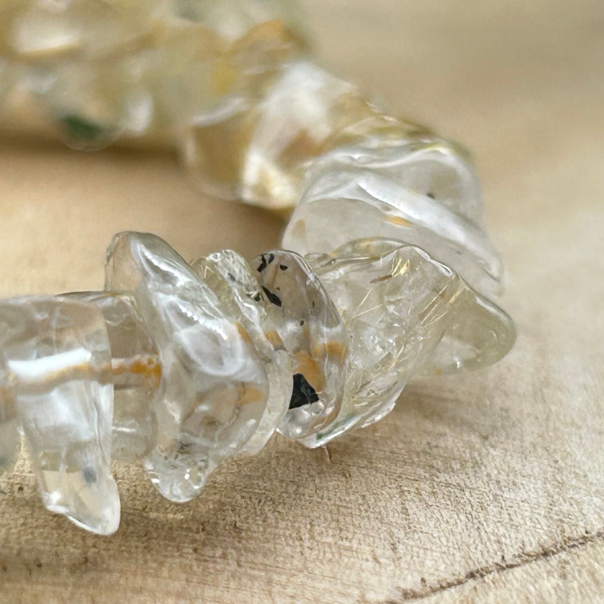 Bracelet chips - Quartz Cristal de Roche Rutile