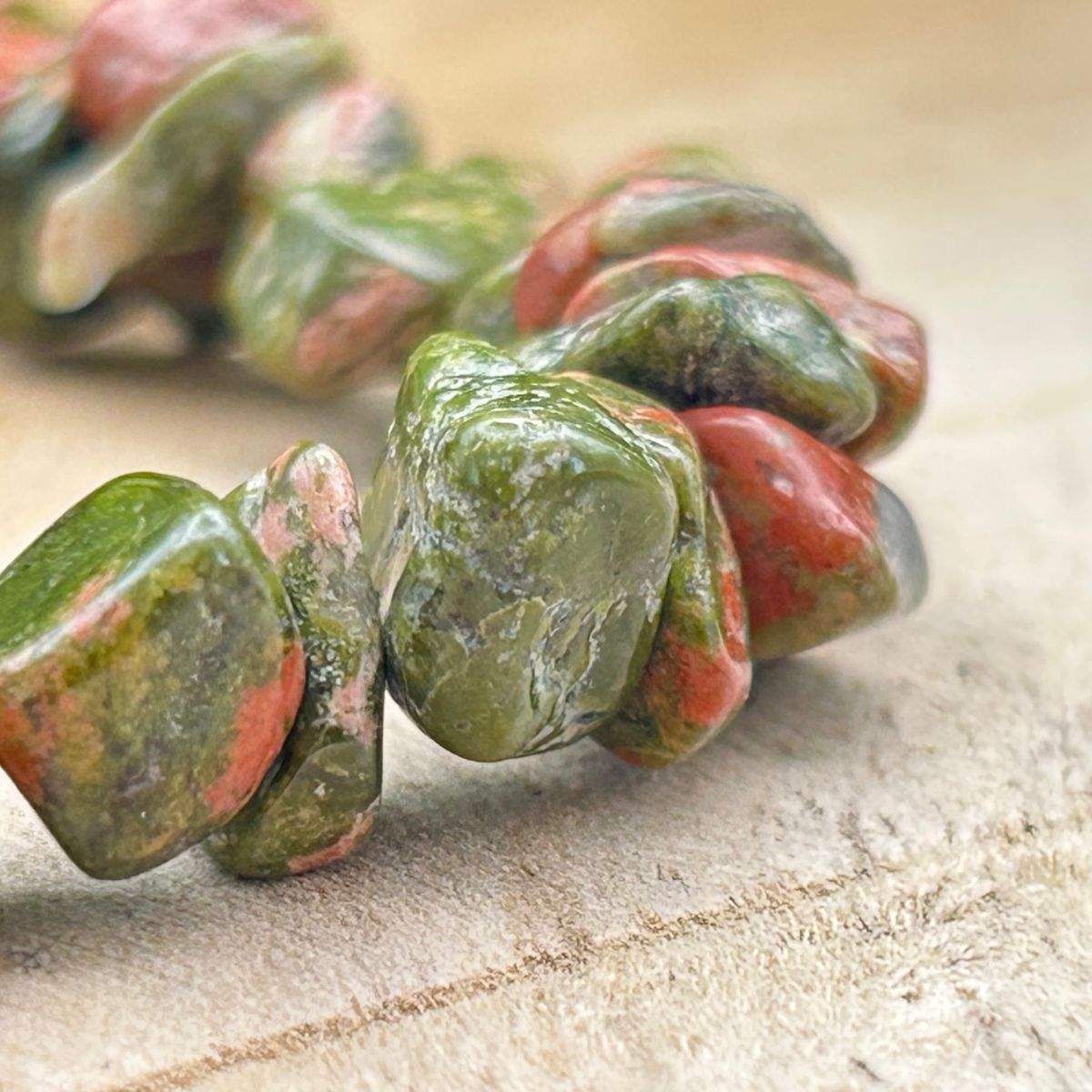 Bracelet chips - Unakite