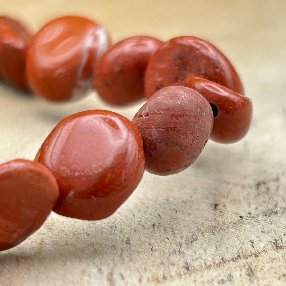 Bracelet Pierres Roulées - Jaspe Rouge