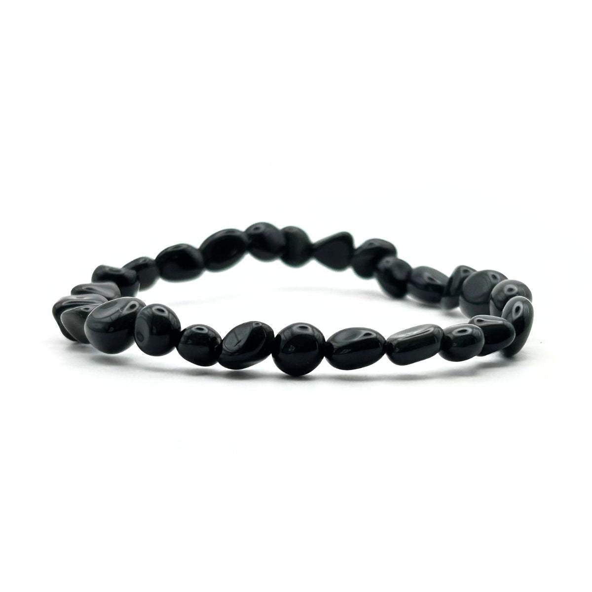 Bracelet Pierres Roulées - Obsidienne Noire