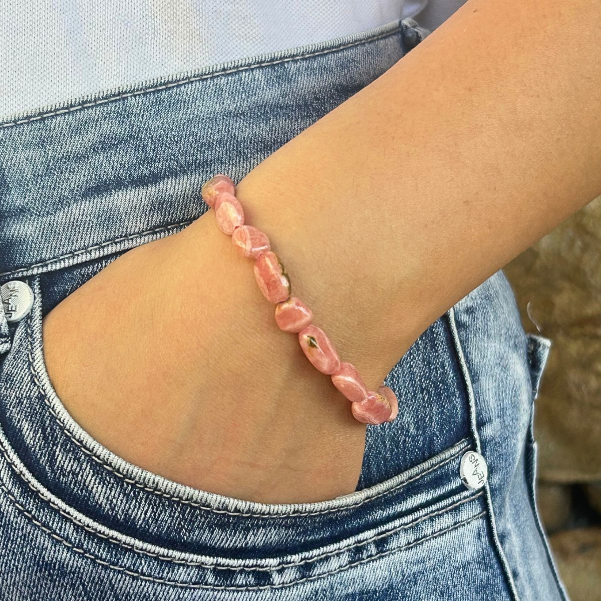 Bracelet Pierres Roulées - Rhodochrosite Argentine