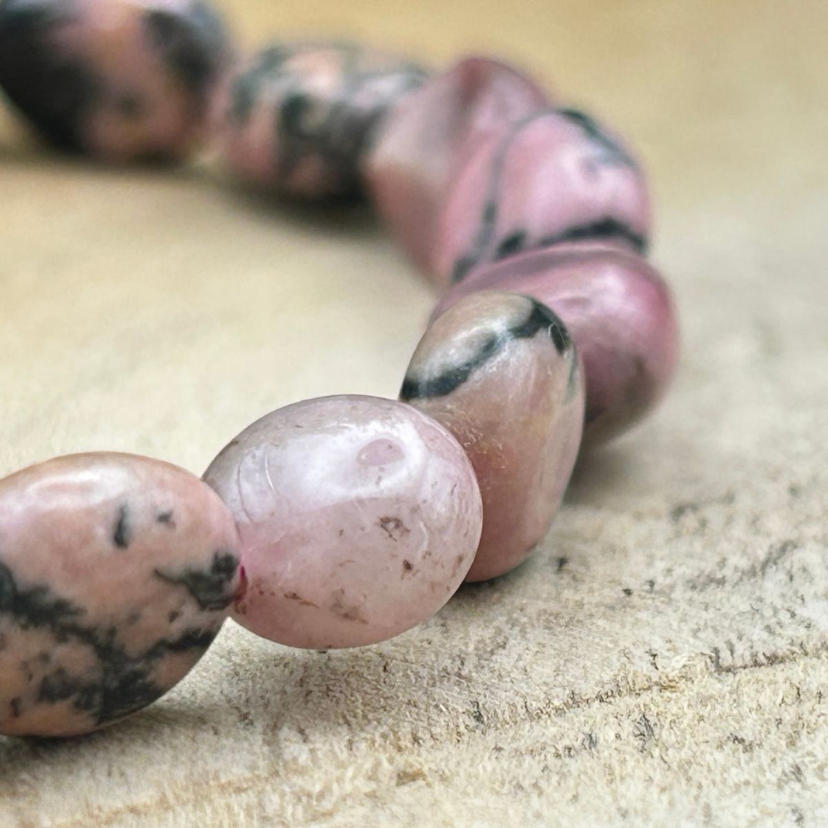 Bracelet Pierres Roulées - Rhodonite